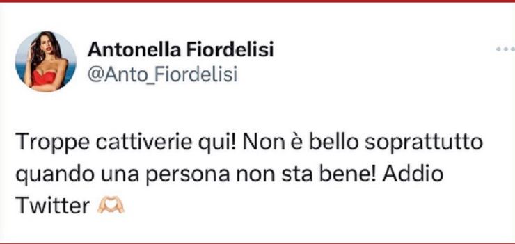 Antonella Fiordelisi lascia Twitter