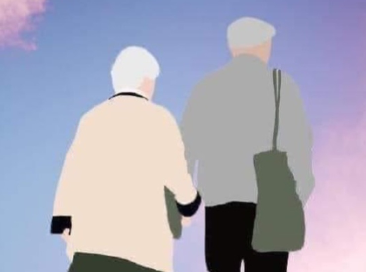 Due persone anziane in cielo: l'immagine pubblicata da Mattioli.